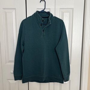 Green Button-Up Pullover Sweater